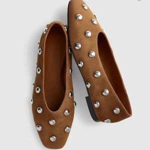 Madewell Mylie Ballet Studded Tan Flats